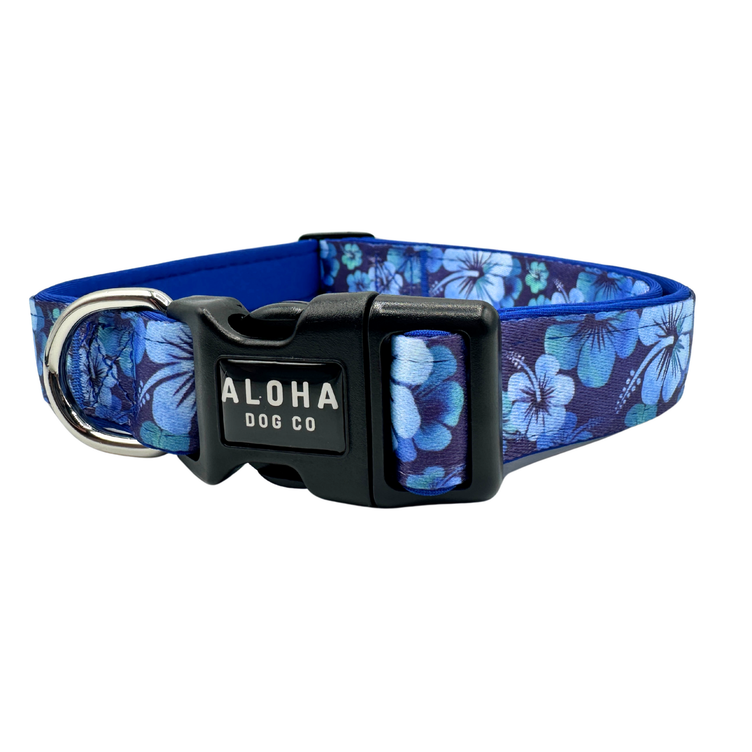 Aloha Dog Co Tropical Blue Dog Collar Large