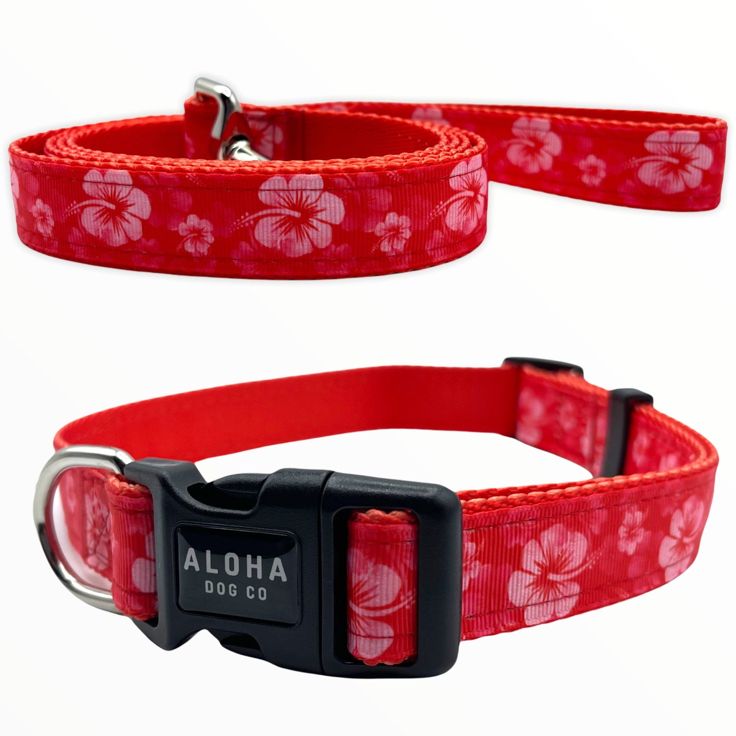 Red Tropic Combo Set Leash & Collar
