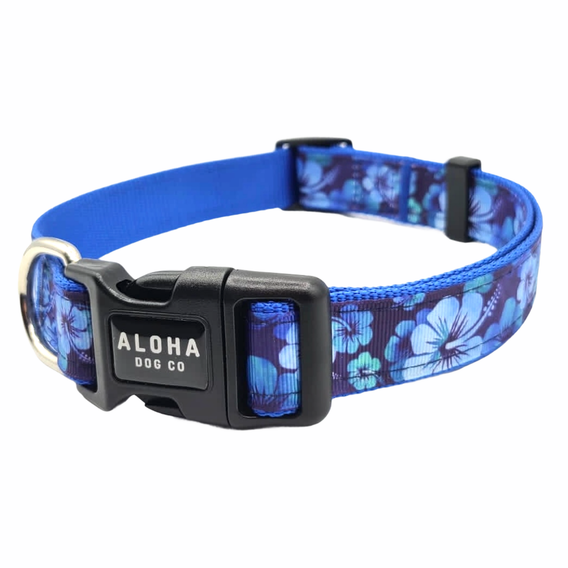 Aloha Dog Co Tropical Blue Dog Collar Large