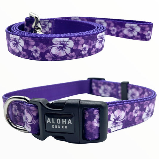 Purple Tropic Combo Set Leash & Collar